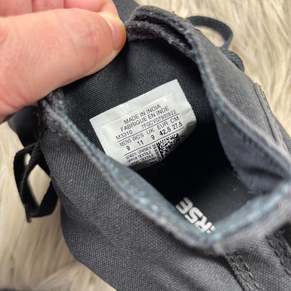 Converse All Stars Men's 9 Women's 11 All Black High Top Sneakers Classic - Picture 7 of 7